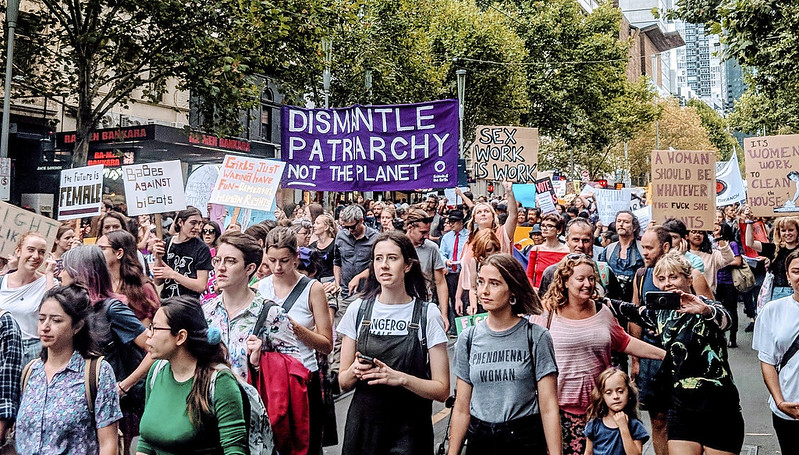 Women march in Melbourne